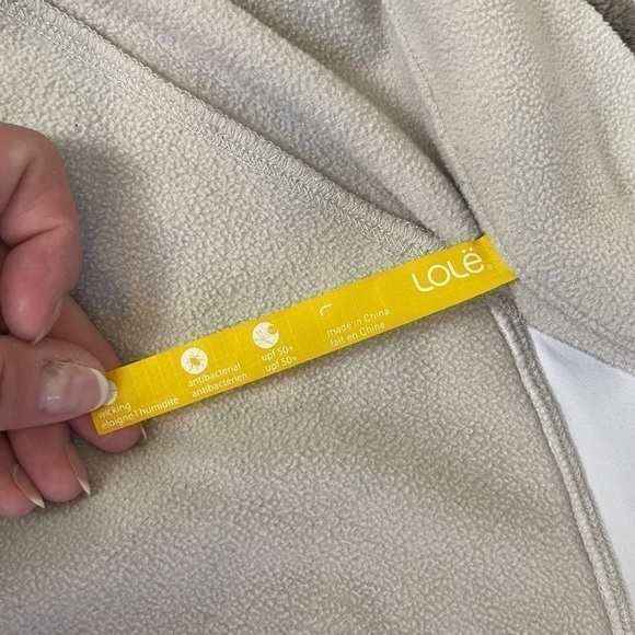 EUC Löle cream coloured polar fleece zip-up, size large. - Picture 6 of 12